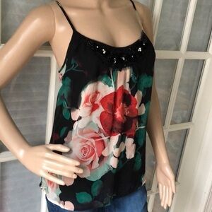 Candies floral spaghetti strap embellished dressy top